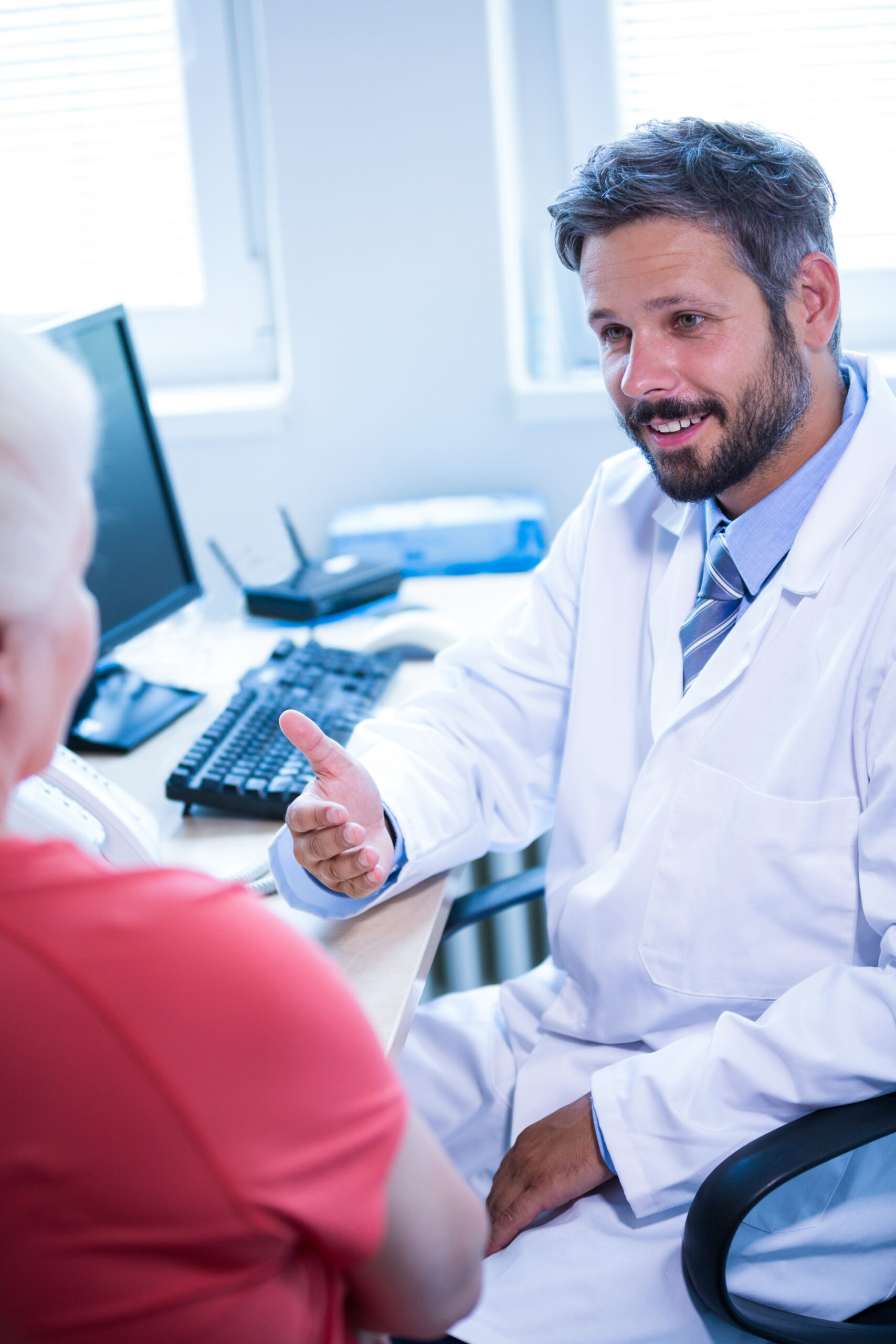 Patient consulting a doctor at the hospital